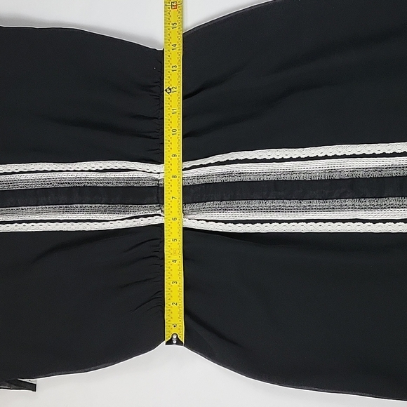 NWT M.S.S.P. Milana Black & Cream  Embroidered Lace Trim Sleeveless Mini  Dress - Picture 14 of 16